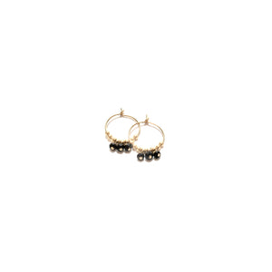 multi black onyx small hoop earrings