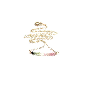 line of rainbow tourmaline necklace
