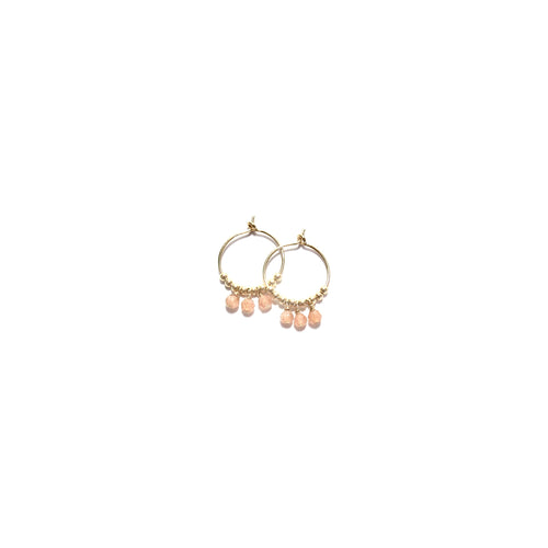 multi sunstone small hoop earrings