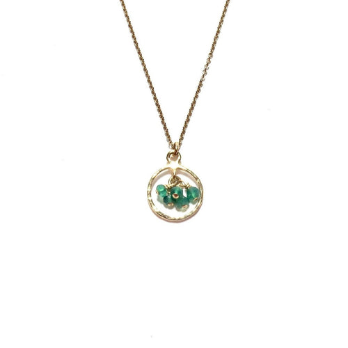 green onyx in a ring necklace