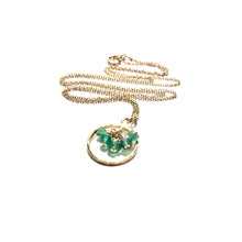 Load image into Gallery viewer, green onyx in a ring necklace