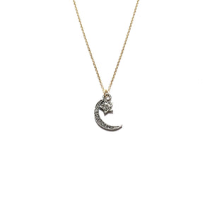 pave diamond moon & star