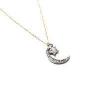 Load image into Gallery viewer, pave diamond moon &amp; star