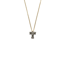 Load image into Gallery viewer, small pave diamond initial necklace (limited choice of letters)