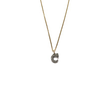 Load image into Gallery viewer, small pave diamond initial necklace (limited choice of letters)