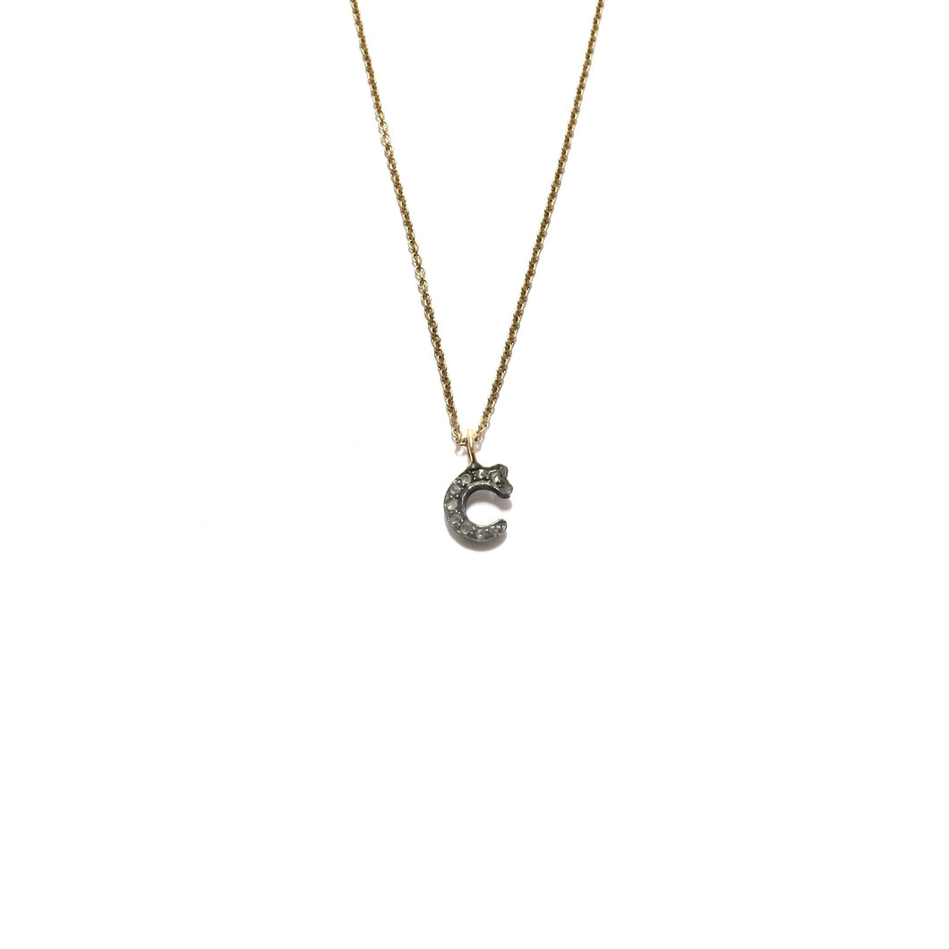 small pave diamond initial necklace (limited choice of letters)