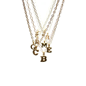 tiny gold initial necklace