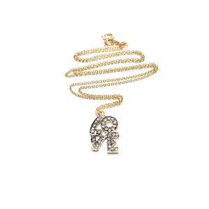 pave diamond love necklace