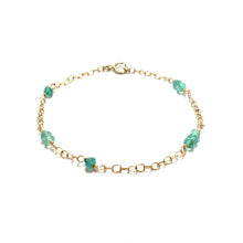 Load image into Gallery viewer, chain and green onyx bracelet