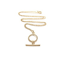 Load image into Gallery viewer, small twisted gold T-bar necklace