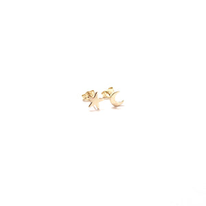 moon and star stud earrings