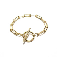 Load image into Gallery viewer, chunky long link chain T-bar bracelet