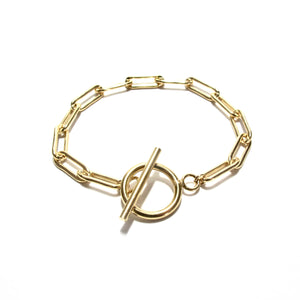 chunky long link chain T-bar bracelet