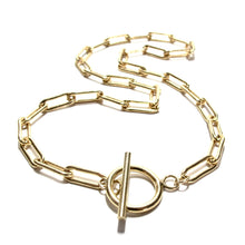 Load image into Gallery viewer, chunky long link chain T-bar necklace