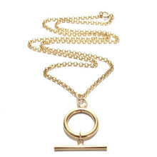 Load image into Gallery viewer, T-bar rolo chain necklace