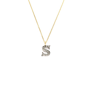 small pave diamond initial necklace (limited choice of letters)