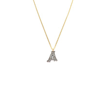 Load image into Gallery viewer, small pave diamond initial necklace (limited choice of letters)
