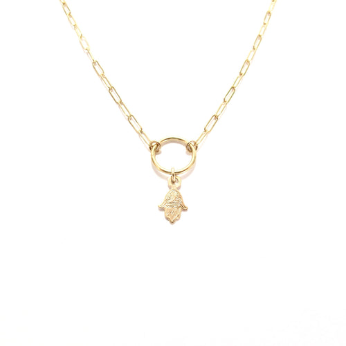 fine link ring & hamsa necklace