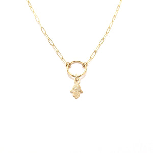 fine link ring & hamsa necklace
