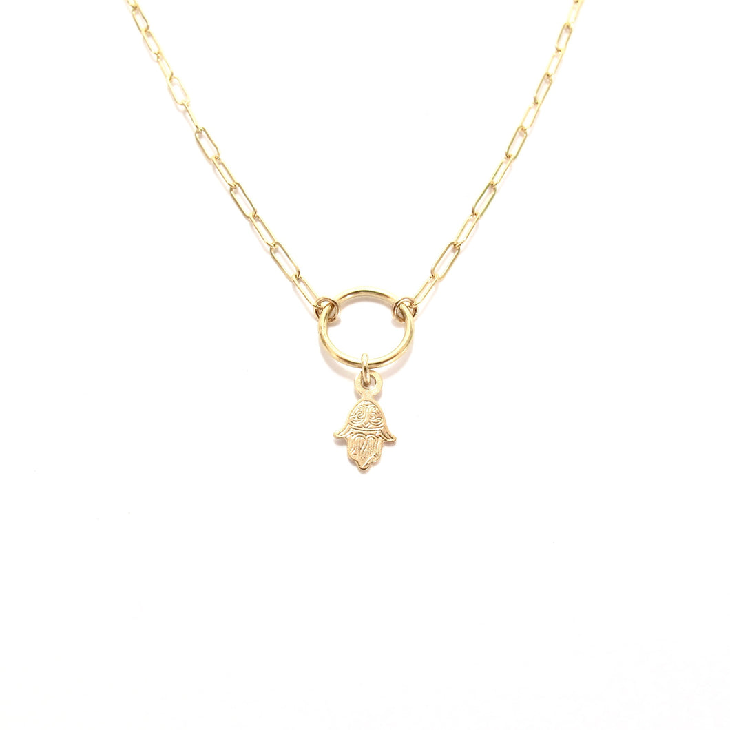 fine link ring & hamsa necklace