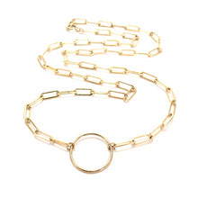 Load image into Gallery viewer, long link chain ring necklace