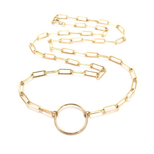 long link chain ring necklace