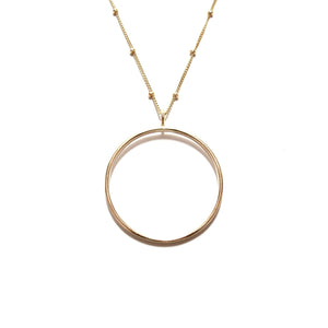 ring on satellite chain necklace