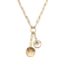 Load image into Gallery viewer, branch disc &amp; pearls in a ring necklace