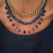 Load image into Gallery viewer, lapis lazuli knotted silk necklace