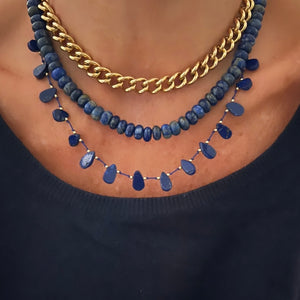 lapis lazuli knotted silk necklace